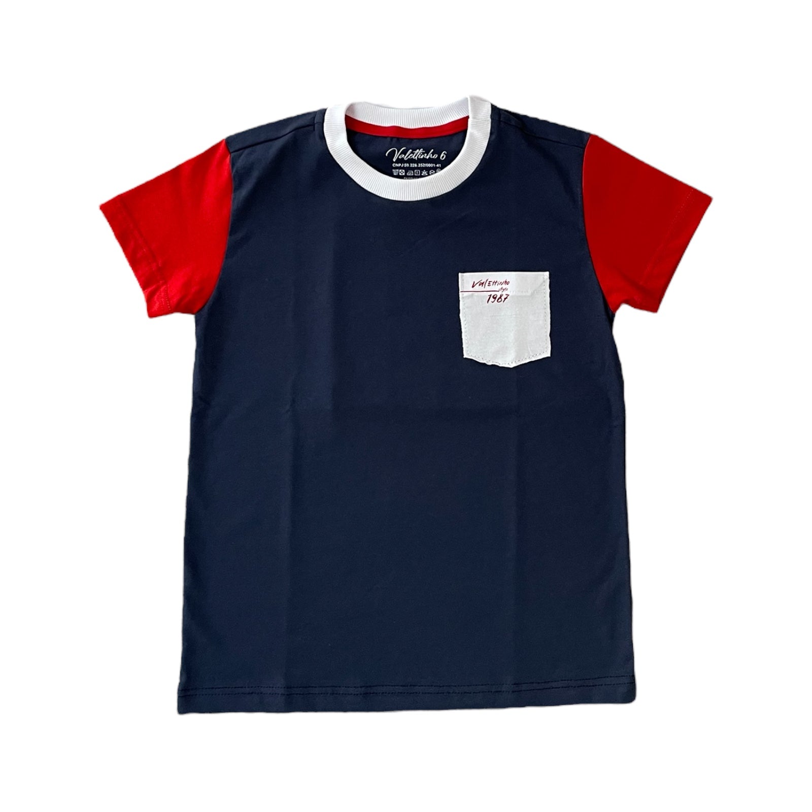 T-SHIRT C/BOLSO NÁUTICA TRICOLOR